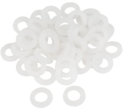 Grekywin 50 st silikonplatta brickor 19 mm OD, 11 mm ID, 3 mm tjocklek, tätning för duschslang (vit)