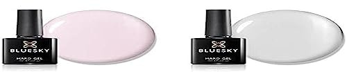 Bluesky Gel Nail Polish, Builder Gel and Strengthener Gel for Hard, Strong Nails, Pink and Builder Gel and Strengthener Gel for Hard, Strong Nails, Clear, 10 ml (Requires Curing Under LED or UV Lamp)