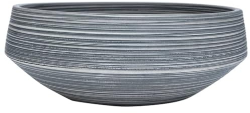 vidaXL Lavabo sobre Encimera Redondo, Lavamanos de Tocador, Lavabo de Fregadero, Lavamanos sobre Encimera para Baño Aseo, Cerámica Gris