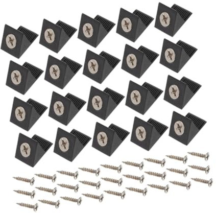 OSALADI Drawer Sagging Wedge and Plastic Drawer Bracket Repair Kit with Nickel-Plated Iron Screws 100 Sets Cabinet Reinforcement and Bottom Corner Brace for Dresser and Kitchen
