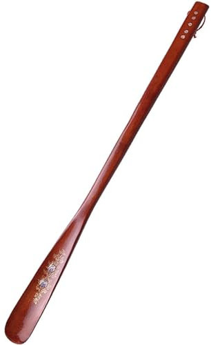 GUOQDAMI Ergonomique Chausse-Pied en Bois à Long Manche, Chausse-Pied avec Boucle pour Suspendre Les Bottes, cuillère à Chaussures pour Femmes, Hommes, Enfants et Personnes âgées Confortable