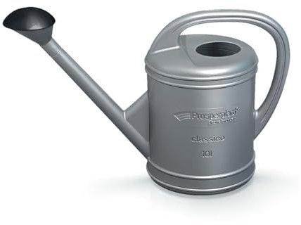 Annaffiatoio classico in plastica grigio effetto metallo 10L