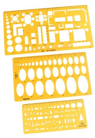 PLAFOPE Ellipse-zeichenschablone Aus Kunststoff Mit Glatter Tuschekante Für Künstlerisches Design Und Geometrische Messungen in Transparentem Orange Robust Und Langlebig