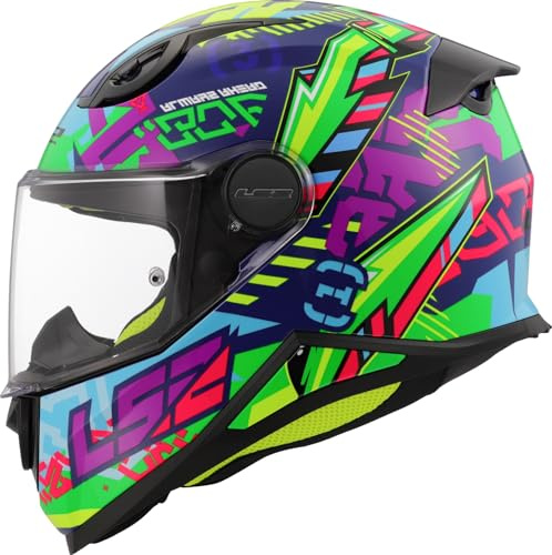 LS2 FF812 Kids Childrens Full Face Motorcycle Motorbike Helmet ECE 2206 Approved. SVENT Gloss Blue Green. Small (47-48 cm)