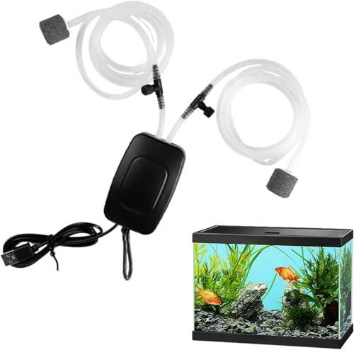 Luftpumpe Für Aquarien, USB-Luftpumpe Mini Sauerstoffpumpe, Leise Aquarium-Luftpumpe, Kompakte Aquarium-Luftpumpe, Filterblas (Schwarz)