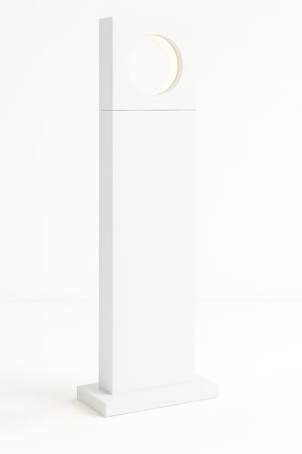 damastoreitalia Lampada Lampione Palo da Giardino LED 12W IP65 in Alluminio, 600 Lumen, 50cm, Fascio 240° per Esterni Moderni (Bianco, Luce naturale 4000K)