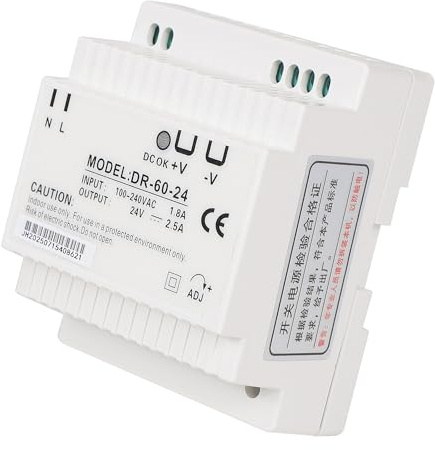 Stonenect Transformateur d'alimentation Rail Din Alimentation modulaire montable pour automatisation industrielle Boîtes de distribution Instrumentation Transformateurs (24V 2.5A DR-60-24)