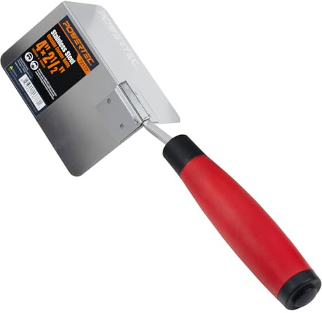 POWERTEC 4 x 2-1/2 Stainless Steel Outside Corner Drywall Knife for Gyprock and Plasterboard – 1 PK (72177)