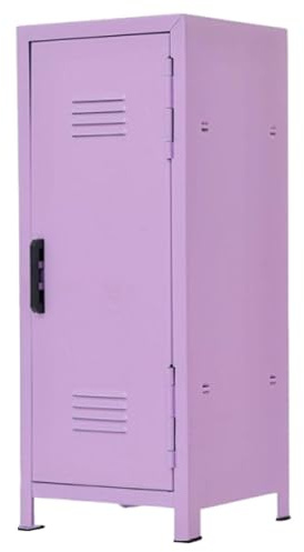 YsXoWiui Mini Spind Als Sammelvitrine Und Metallschrank Staubdichtes Schmuckkästchen mit Klapptür Zur Organisation auf Dem Tisch für Sammler Und Wohnheime, Lila