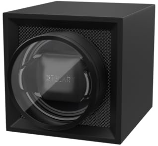 XTELARY Caja giratoria para Relojes Individuales, 1 Reloj con Motores Mabuchi, Funciona con Pilas o Fuente de alimentación para Hombres y Mujeres