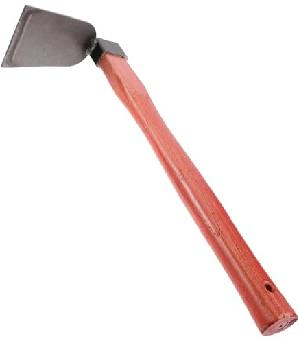 Kisangel Azada Manual de Hierro con Mango de Madera Herramienta Ligera para Jardinería y Deshierbe para Plantar y Aflojar Suelo Huertos y Doméstico