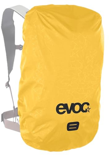 EVOC RAINCOVER SLEEVE, wasserdichter Rucksackschutz (Rucksack Abdeckung mit reflektierendem Logo-Druck, flexible Größenanpassung, Backpack Regenhülle für 18-26 l Rucksäcke), Sunflower