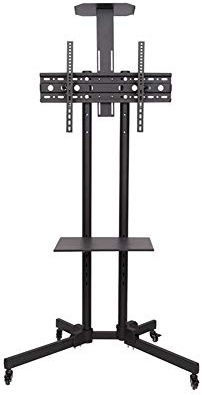 Soporte para TV portátil Carro para TV móvil Soporte de Piso con Bandeja | Soporte VESA para Plasma/LCD/LED de 32-100 | Carro de exhibición para el hogar con Ruedas giratorias Que no Dejan