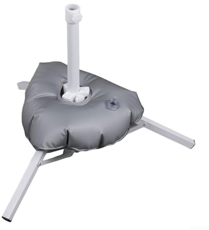Soporte para sombrilla de playa al aire libre con base cuadrada llena de agua y soporte de trípode de aleación, compatible con múltiples tamaños de poste de paraguas (calibre de 2,5 cm)