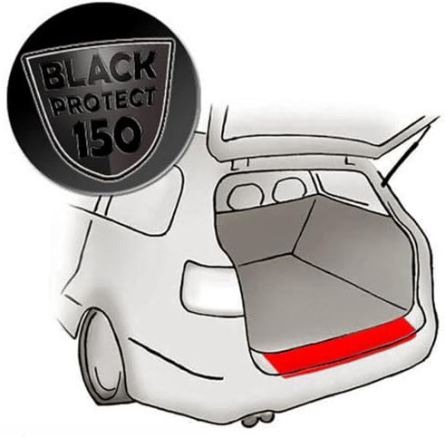 LACKSCHUTZSHOP Passend für VW Polo (Typ 9N/9N3, BJ 2002-2009) - SCHWARZ 150µm - Passform Lackschutzfolie Ladekantenschutz für Ladekante in schwarz matt (Black) 150µm