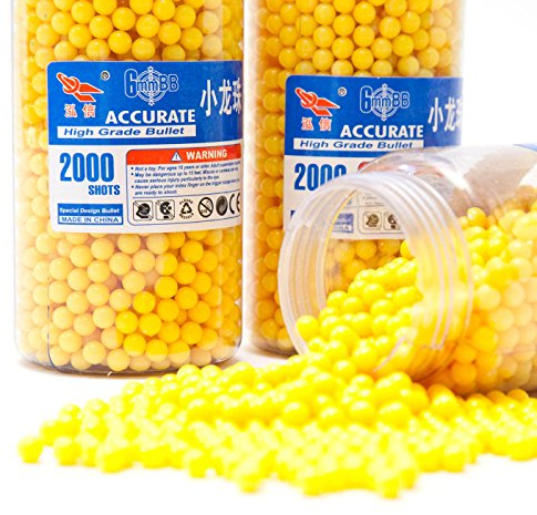 Balas Softair High Grade de Calibre 6mm - Munición de 0,12g Amarillo (2000 Bolas)