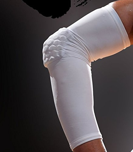 Ranvi Combat Basket-Ball Pad Protecteur Gear Gear Bras de la Main coude, 1 Paire, Blanc.