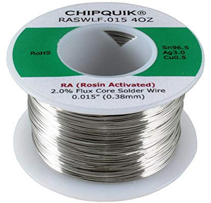 LF Filo per saldatura 96,5/3/0,5 Stagno/Argento/Rame Attivato colofonia .015 4oz