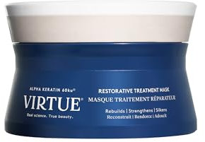 VIRTUE Restorative Hair Mask Treatment for Damaged Hair with Keratin and Baobab Seed Oil, Safe for All Hair Types, Color Safe
