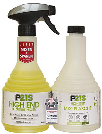 Dr. Wack – Mix-Set: P21S HIGH END Felgenreiniger 500 ml + Mix-Flasche 500 ml I Premium Felgen-Reinigung für alle Felgen I Testsieger I PH hautneutral I Hochwertige Felgenpflege – Made in Germany