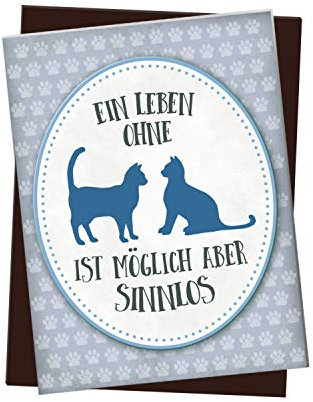 trendaffe - Kühlschrankmagnet mit Spruch: EIN Leben ohne Katzen ist möglich Aber sinnlos