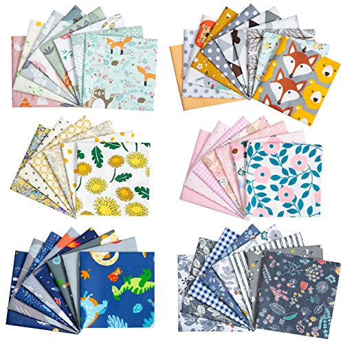 Muster Baumwollstoff Stoffpakete, GuKKK 47 Stueck 25 * 25 CM Patchwork, Baumwollstoff Meterware Stoffe Stoffreste Stoffpaket, Stoffe zum Nähen Patchwork Stoff Paket Stoffreste Nähstoffe