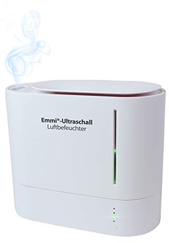 emmi-AIR Ultraschall Luftbefeuchter oval I Leiser Luftbefeuchter für Kinderzimmer, Schlafzimmer & Wohnzimmer I Feine Vernebelung für angenehme Raumluft I Modernes Design