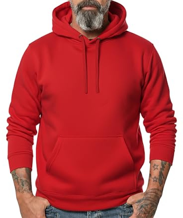 ROCK-IT Apparel Hooded Sweater Herr Hoodie Workerhoodie Hoodie Sweatshirt Herr Hoody Storlek XS-5XL hög kvalitet och mycket mjuk Röd XXL