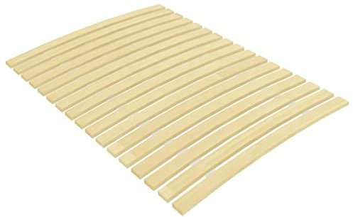 vidaXL Pappelholz Massivholz Bettlattenrost Ersatz mit 17 Latten Zusammenklappbar Rolllattenrost Rollrost Bettrost Holzlatten Latten Rost 90x200cm