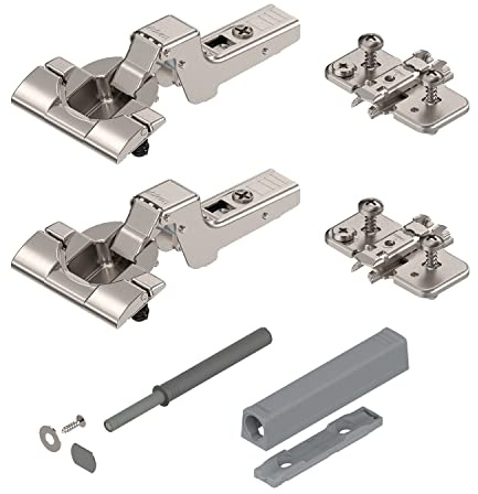 siwitec Blum CLIP top 110° Scharnier INSERTA TIP-ON vernickelt Innen 2er | CLIP-Mechanismus für werkzeuglose Montage, stufenlose 3-dimensionale Fronteinstellung