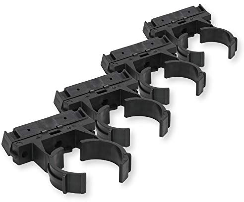 PVC Fitting Rohrschelle Ø 47-51mm Rohr-Clips Rohrklemme Rohrhalterung für PVC Rohr und PVC Schlauch, Qualität aus Europa, Menge: 4 Stück
