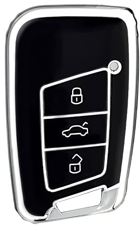 OFFCURVE Schlüsselhülle für VW Passat B8 Tiguan Skoda Superb Kodiaq Seat | TPU Autoschlüssel hülle für VW Passat B8 Jetta Polo Tiguan T-ROC MK2 Scirocco Skoda Superb Kodiaq Seat
