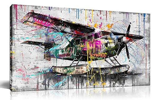 GUGIKA Flugzeug-Wandkunst für Wohnzimmer, abstrakte Wandkunst für Büro, große Wandkunst, Schlafzimmer, ästhetischer Druck, Bilder, graue Malerei, Leinwandkunst, Wanddekoration, 101,6 x 50,8 cm