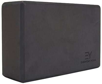 Everyday Yoga Foam Yoga Block 3 Inch - High-Density EVA Support Block for Stability, Balance & Flexibility, Lightweight, Durable & Comfortable - Black