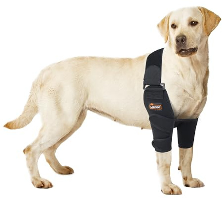LISPOO Ellenbogenbandage für Hunde, bietet Ellenbogenunterstützung und Schutz, Hunde-Ellenbogen-Dysplasie-Bandage für Ellenbogen-Hygrom, Arthritis, Dysplasie, Ellenbogenschwielen, Schulterluxation,