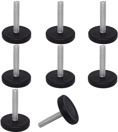 SKIR'CO 8 patas niveladoras de muebles M6 x 30 mm, patas redondas ajustables de 30 mm de diámetro, pie nivelador de rosca M6