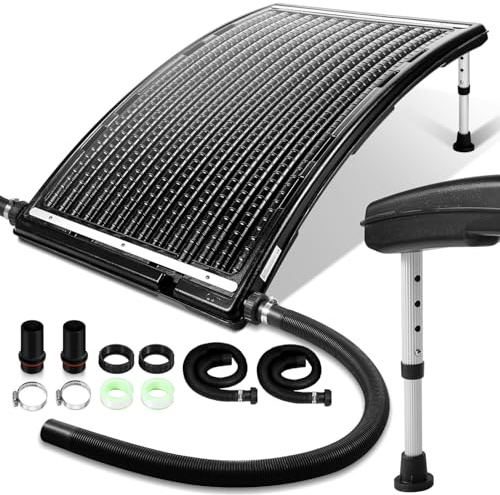 Fiqops 3 x poolvärmare solpanel pool 110 x 65 x 15 cm, soluppvärmning 10 000 l/h, 38–40 mm anslutning solpooluppvärmning utbyggbar, solsystem för varmvatten, trädgårdsdusch, pool, solpanel