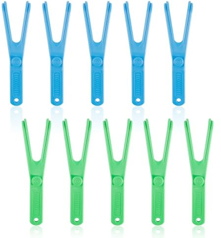 FUIPVGI 10 Pcs Dental Floss Holder, Floss Handle Holder Tooth Floss Holder Interdental Cleaner for Oral Teeth Clearing