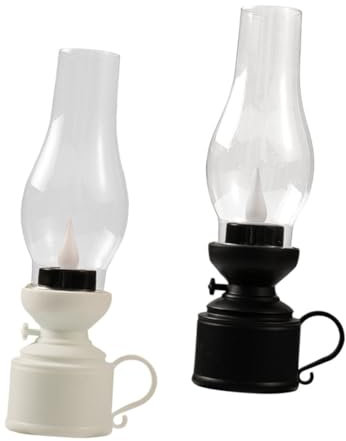 HOLIDYOYO 2er-Pack Vintage-Kunststoff-Retro-petroleumlampen -notbeleuchtung für Zuhause und Camping