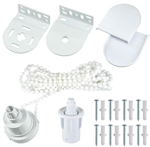 Selyse 32 mm Roller Blind Fittings Repair Kit with Clamping Support, Chain Holder and Screws for Window Blinds and Blinds, Replacement Parts for Roller Blind Couplings and Blackout Roller Blinds