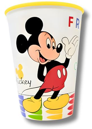 Stor Vaso para niños de Mickey Mouse, sin BPA, multicolor, 260 ml, con Plutón, para niños, taza de camping, vaso de plástico reutilizable