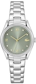 Lacoste Montre à Mouvement à Quartz Trois Aiguilles pour Femme Collection Parisienne avec Bracelet en Acier Inoxydable Argenté - 2001421