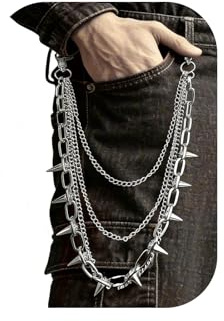 Wallet Chain Pants Chain for Men Women Trousers Pocket Belt Chains for Biker Silver Heavy Punk Rock Hip Hop Jeans Goth Accessories