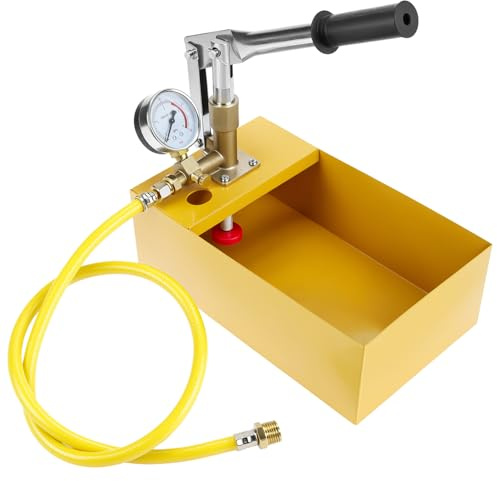 QWORK® Pompa di pressione manuale, 40 bar, pompa di prova, utilizzata per rilevare tubazioni dell'acqua e riscaldamento a pavimento