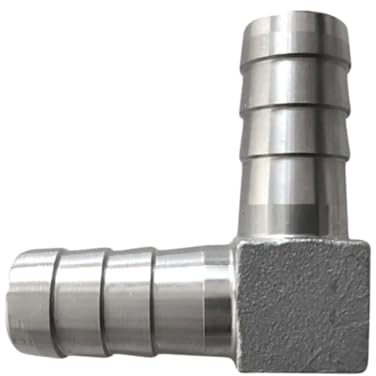 304 Stainless Steel L-Shaped Elbow Connector - 90 Degree Hose Barb for Water, Gas, Oil - Multiple