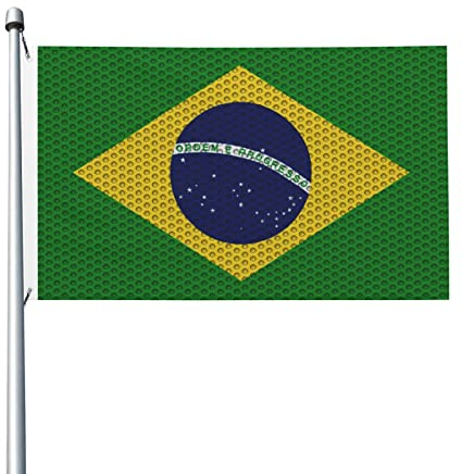 Bandiera Del Brasile Resistente Alle Intemperie Garden Flag Con 2 Occhielli Bandiere Da Giardino Decorazione Per Fattoria Esterni Interni 90X150Cm