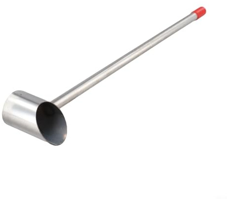 Cucchiaio per macchina per zucchero filato, in acciaio inox, per marshmallow, manico ergonomico, cucchiaio riutilizzabile per zucchero e caramelle, colore argento (grande)