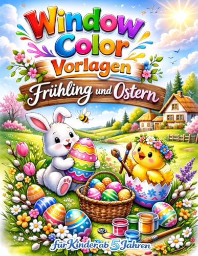Window Color Vorlagen Ostern und Frühling für Kinder ab 5 Jahren: Über 100 kindgerechte Fensterbilder und Schablonen | Frühlingsmotive und Ostermotive ... Perfekt für Kindergarten, Schule und Zuhause