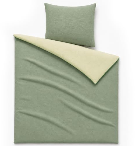 Dreamzie Kinderbettwäsche 80x80 Musselin 100% Baumwolle - Salbeigrün