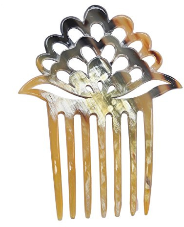 Marycrafts Haargabel Haarstab Haarschmuck aus Büffelhorn, 1er Pack(11x9,5 cm)